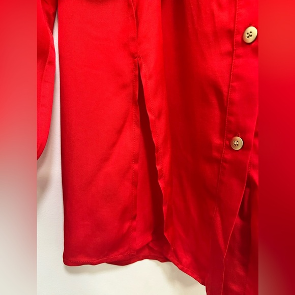 NWT Chloe Kristyn Erin Button Down Top with Tie Belt - Picture 10 of 13